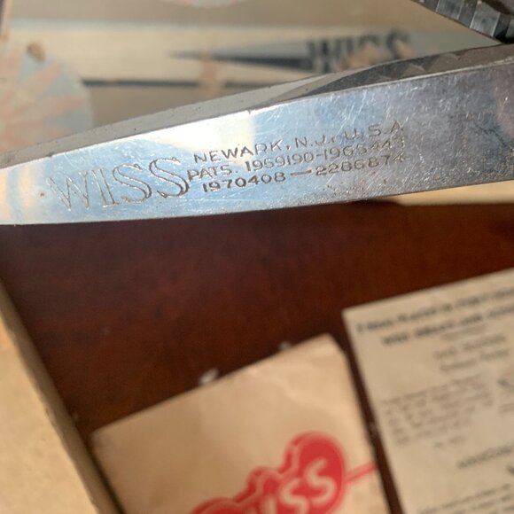 Vintage WISS Pinking Shears Scissors Model C Original Paperwork Box black silver - Picture 2 of 16